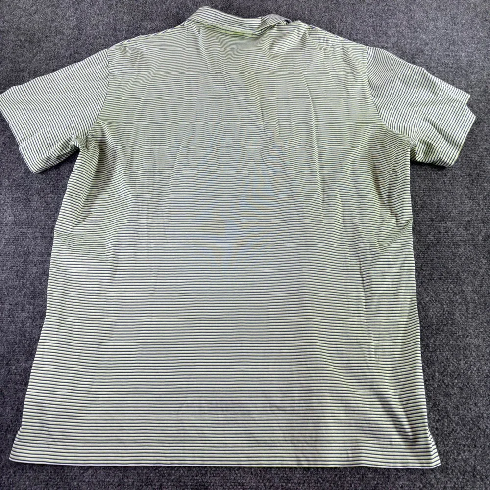 Polo Ralph Lauren Polo Shirt Mens XL Green Blue Striped Pima Cotton Pocket Pony